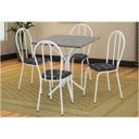 Ver imagem 1 de Conjunto de Mesa e 4 Cadeiras Thais com Tampo em Madeira MDF - Artefamol - Branco / Preto Floral
