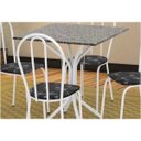 Ver imagem 2 de Conjunto de Mesa e 4 Cadeiras Thais com Tampo em Madeira MDF - Artefamol - Branco / Preto Floral