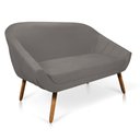Ver imagem 7 de Kit 01 Namoradeira 02 Lugares e 02 Poltronas Giovana Suede Grafite Castanho