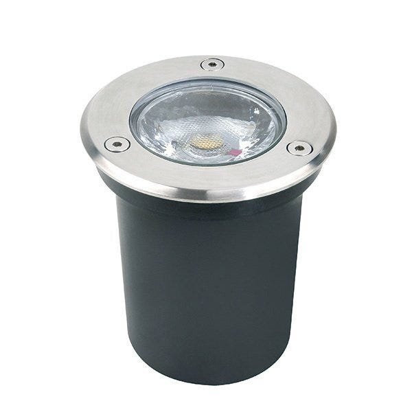 Luminária Embutida de Solo Inox Pequeno LED 3W 3000K Aluminio - 1
