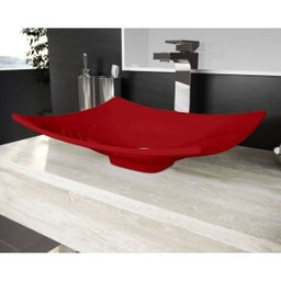 Cuba Pia De Apoio Para Banheiro Toleato Bari 43 Cm Marmorite Vermelho - 1