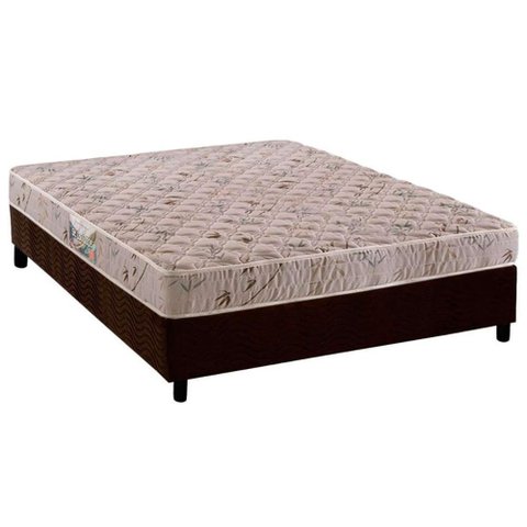 Conjunto Box Casal: Colchão Espuma Herval D28 St .louis + Base Crc Suede Brown(138x188)