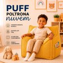 Ver imagem 4 de Puff Poltrona Infantil Criança Nuvem com Enchimento de Espuma - Tecido Bouclé Amarelo