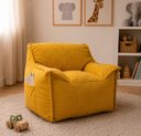 Ver imagem 1 de Puff Poltrona Infantil Criança Nuvem com Enchimento de Espuma - Tecido Bouclé Amarelo