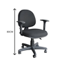 Cadeira de Escritório Home Office Executiva Ergonômica Giratória Braço Ajustável Preta - 2