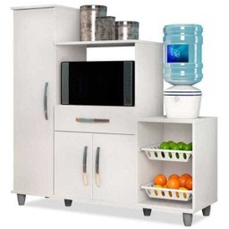 Armário de Cozinha com Fruteira e Nicho Ibiza Branco - Lumil Móveis - 2