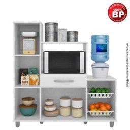 Armário de Cozinha com Fruteira e Nicho Ibiza Branco - Lumil Móveis - 3
