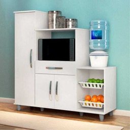 Armário de Cozinha com Fruteira e Nicho Ibiza Branco - Lumil Móveis - 1