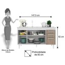 Ver imagem 6 de Balcão Gabinete Pia Inox 150cm 4 Portas Lisboa - Lumil Móveis - Branco