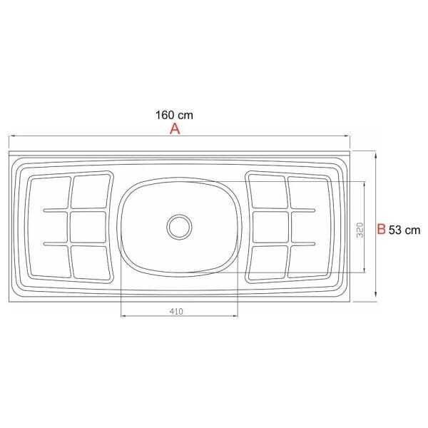 Balcão Gabinete Pia Inox 160cm Áustria 4 Portas - Lumil Móveis - Branco - 6