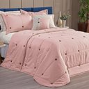 Ver imagem 1 de Cobre Leito Button Queen Bordado 7 Pçs Rosa Lilly Home Enxovais
