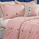 Ver imagem 2 de Cobre Leito Button Queen Bordado 7 Pçs Rosa Lilly Home Enxovais