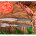 Ver imagem 2 de Conjunto de 6 GARFOS Laguiole LA TOUR Luxo com elegante bandeja de madeira - cinza