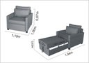Ver imagem 5 de Poltrona Cama Meca_mm com 80cm Interno que Se Transforma em Sofá Cama Solteiro Super Resistente