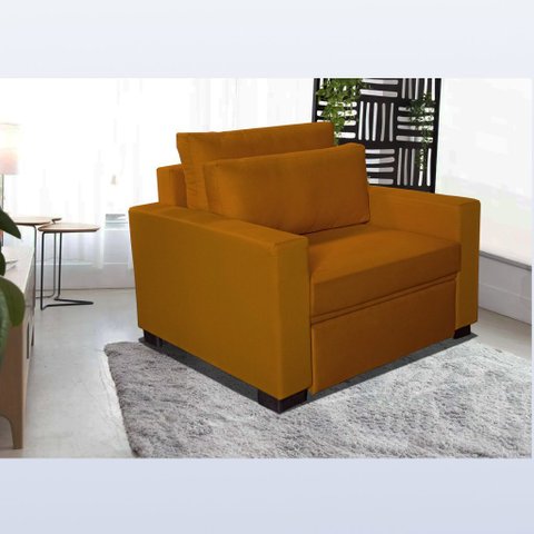 Poltrona Cama Meca_mm com 80cm Interno que Se Transforma em Sofá Cama Solteiro Super Resistente e Co