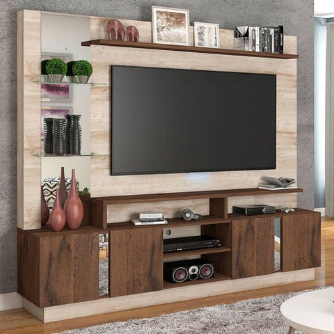 Estante para Tv de até 60\" Munique – Permóbili - Rustico / Cafe