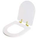 Ver imagem 2 de Assento Sanitário com Fechamento Lento Riviera Branco para Vaso Celite com Ferragem Dourada