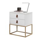 Ver imagem 3 de Mesa de Cabeceira Unic 45 Branco Base Metalica Dourada