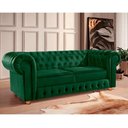 Ver imagem 3 de Namoradeira Chesterfield Bourbon 3 Lugares Via Encanto Veludo Verde