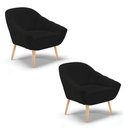 Ver imagem 1 de Kit 02 Poltronas Giovana Linho Pés Palito Natural - D’Rossi - A79 Preto