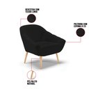 Ver imagem 7 de Kit 02 Poltronas Giovana Linho Pés Palito Natural - D’Rossi - A79 Preto