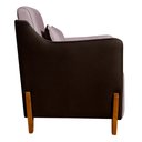 Ver imagem 3 de Kit 2 Poltronas Composê Heloisa Couro Marrom Veludo Rosê