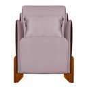 Ver imagem 2 de Kit 2 Poltronas Composê Heloisa Couro Marrom Veludo Rosê