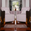 Ver imagem 6 de Kit 2 Poltronas Composê Heloisa Couro Marrom Veludo Rosê