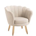 Ver imagem 1 de Poltrona Decorativa Pétala Veludo Bege Claro Pés Palito