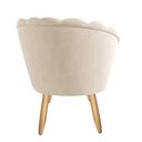 Ver imagem 4 de Poltrona Decorativa Pétala Veludo Bege Claro Pés Palito