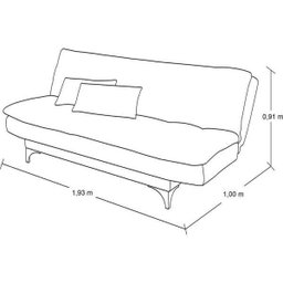 Sofá-Cama 3 Lugares Versátil Veludo Liso Amarelo 1/1 - Império Estofados - 6
