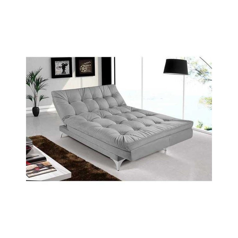 Sofá-cama 3 Lugares Versátil Veludo Liso Cinza 1/1 - Império Estofados Sofá-cama 3 Lugares Versátil Veludo Liso Cinza 1/1 - Império Estofados