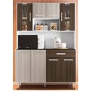 Ver imagem 1 de Kit Cozinha Gabi Branco/Rovere/Amêndoa - Poliman Móveis