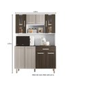 Ver imagem 4 de Kit Cozinha Gabi Branco/Rovere/Amêndoa - Poliman Móveis