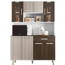 Ver imagem 2 de Kit Cozinha Gabi Branco/Rovere/Amêndoa - Poliman Móveis