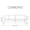 Ver imagem 2 de Sofá 3 Lugares Carbono 2,50M Veludo Nude - Gran Belo