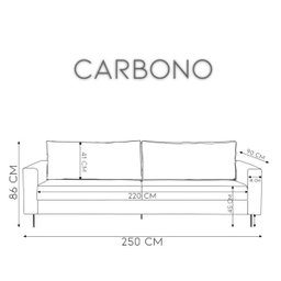 Sofá 3 Lugares Carbono 2,50M Veludo Nude - Gran Belo - 2 Sofá 3 Lugares Carbono 2,50M Veludo Nude - Gran Belo - 2