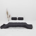 Ver imagem 2 de Manta Peseira de Maxi Tricot Casal 0,60x2,00m, Cor Chumbo - Magma Cotton