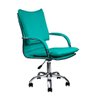 Cadeira Escritório Executiva Desenho Italiano - Cor - Verde Água - 1