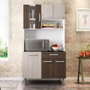 Ver imagem 1 de Kit Cozinha Carol - Sem Tampo - Poliman Branco/rovere/amêndoa