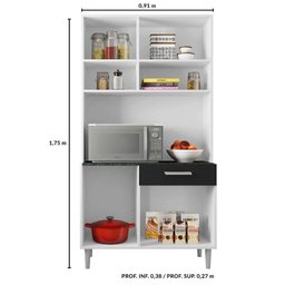 Cozinha Kit Carol 6 Portas 1 Gaveta Poliman - 3