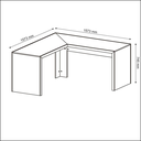 Ver imagem 4 de Mesa em L para Home Office 157cm ME4116 Nogal- Tecno Mobili