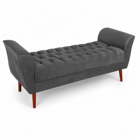 Recamier 150 cm Moderno Elegante com Estrutura Reforçada Cinza Escuro