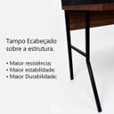 Ver imagem 3 de Mesa Escrivaninha Office Tampo Grosso Industrial 1,14m Castaine/Preto