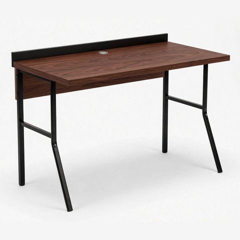 Mesa Escrivaninha Office Tampo Grosso Industrial 1,14m Castaine/Preto