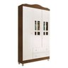 Guarda-Roupa Infantil Ariel 3 Portas 2 Gavetas Branco Fosco/Amadeirado - 1