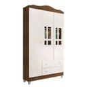 Ver imagem 1 de Guarda-Roupa Infantil Ariel 3 Portas 2 Gavetas Branco Fosco/Amadeirado