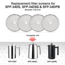 Ver imagem 2 de Secura Filtros de Malha de Aço Inoxidável para Prensa Francesa 34oz (4 Unidades)