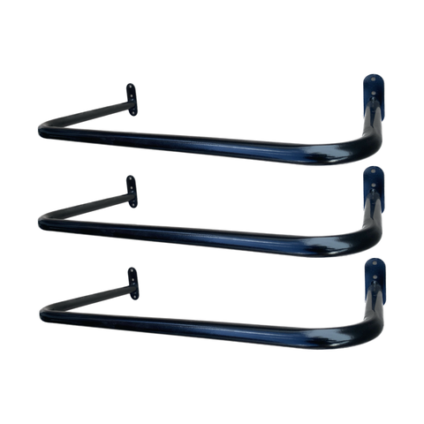 3 Araras Cabideiro 60cm Organização Roupas Loja Closet Fixação de Parede Preto