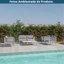 Ver imagem 4 de Sofá Mauí 2 Lugares Estrutura em Aço Tecido Impermeável Cinza Fratini 137cm